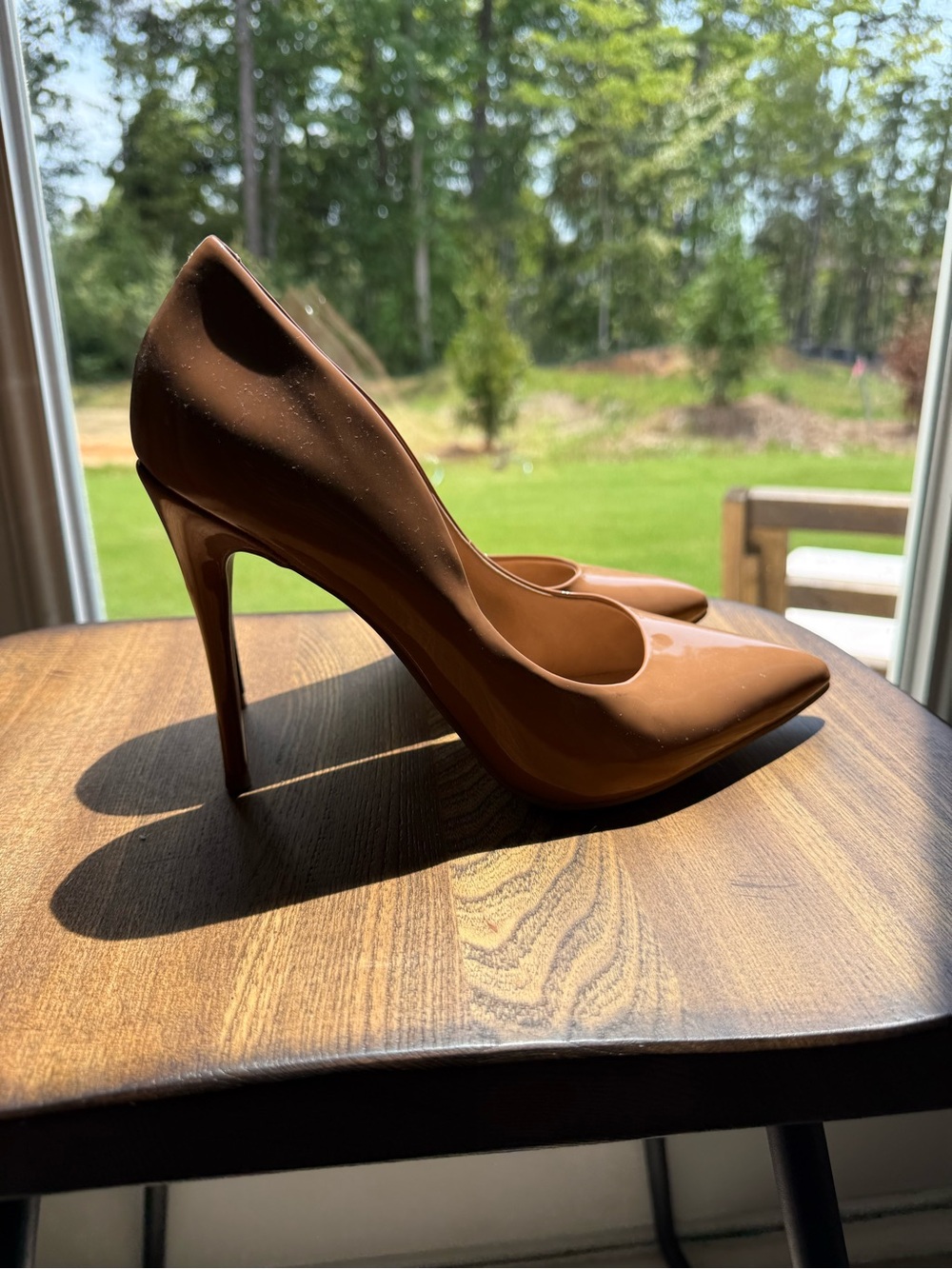 Aldo Patent Leather Pointed-Toe Stiletto Pumps in Tan - Picture 3 of 5